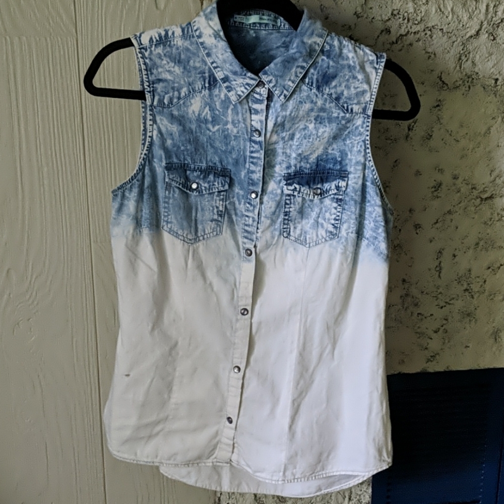 Maurices Distressed Button-Up Vest